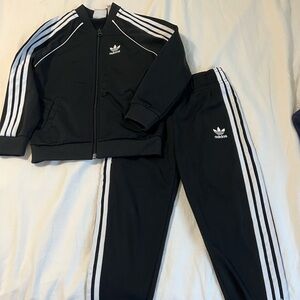 Adidas Kids Black and White Sweatpants Set